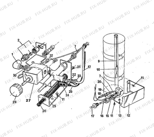 Взрыв-схема холодильника Electrolux RM216-84 - Схема узла Gas-equipment